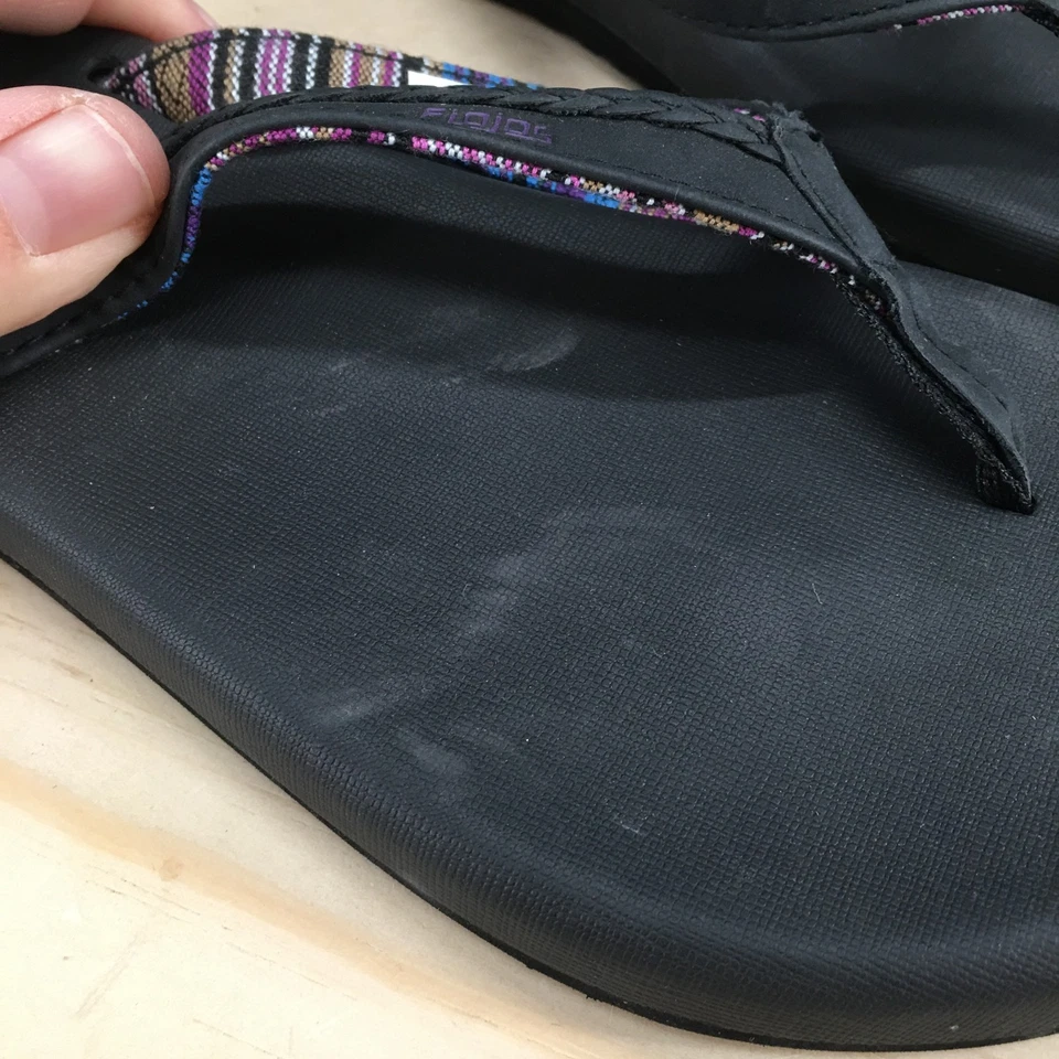 Босоножки Flojos женские 8 шлепанцев черные искусственная кожа носок повседневные комфортные - Изображение 4 из 4