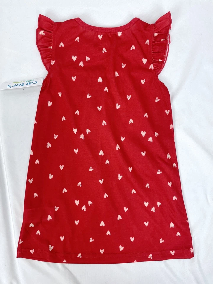 Camisón Carters Child of Mine Corazones Rojos Niña Sin Mangas 2T 3T Foto 2 de 2