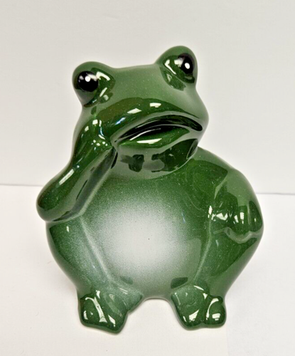 3er Set Keramik Gartenfrösche, Garten Hof Deko, Frosch Figur Regal Sitzer - Bild 6 von 7
