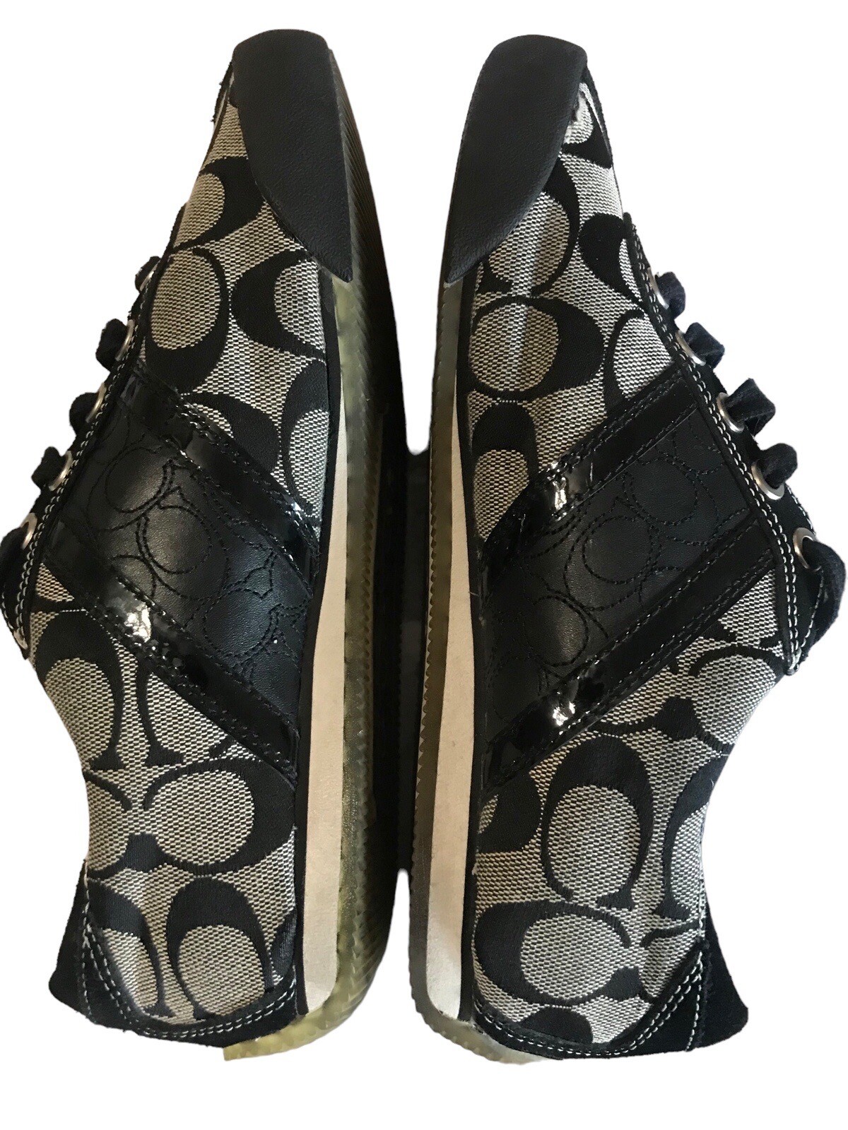 Coach Megan Black Signature Jacquard Canvas Leather … Gem