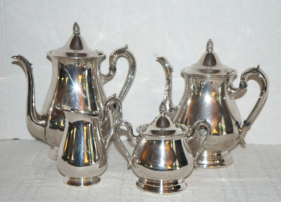 Vintage Reed & Barton 4 Pc Jamestown Silverplate Tea Set