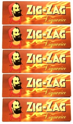 5x ZIG ZAG LIQUORICE ROLLING PAPERS Single Wide Licorice 1.48/Pk! USA SHPD