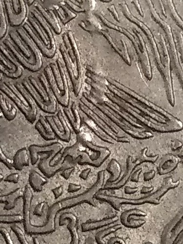 Errore 1970 Messico 50 Cincuent Centavos Moneta KM#452 Messico Zecca Die Gouge AU 017