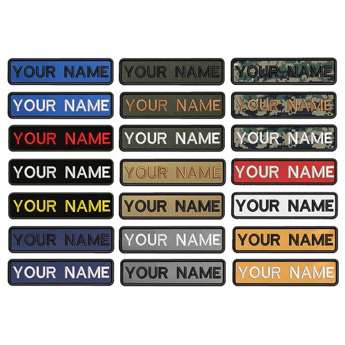 Custom Name number Patch Stripes Badge chevrons Personalized hook sew on iron on - Picture 1 of 300