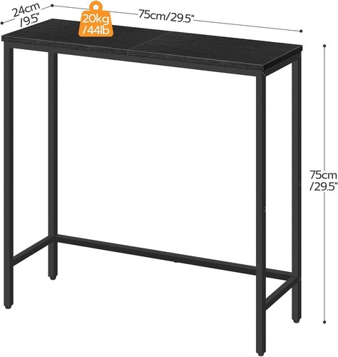 HOOBRO Narrow Console Table Entryway Small Sofa Side Display for Hallway Black - Picture 4 of 9