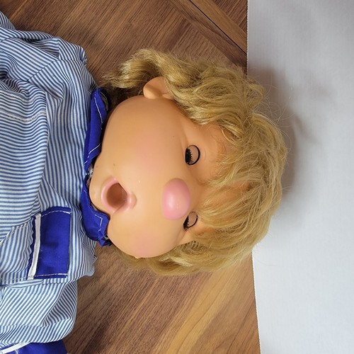 Vintage Vicma Bambus Daumen saugende Babypuppe 1980er Jahre Mädchen blond 19"" schläfrige Augen - Bild 5 von 9
