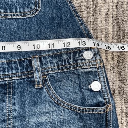 Old Navy Girl’s Size Large 10-12 Cutoff Jean Overalls Blue Dark Wash Denim NWT - Picture 5 of 5
