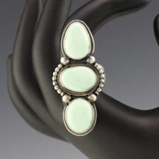 NATIVE AMERICAN NAVAJO STERLING SILVER & PALOMINO RING BY MARITA BENALLY