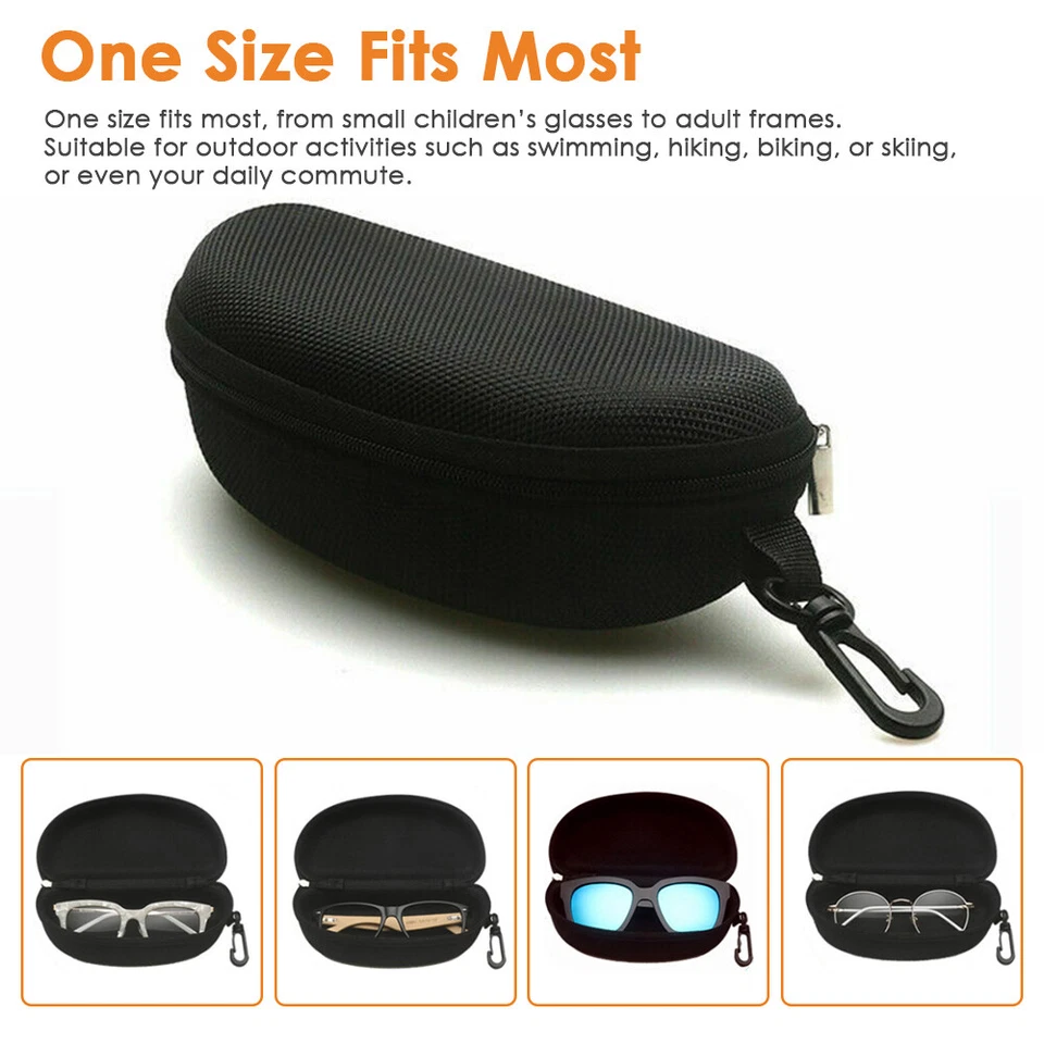 Gafas de sol portátiles Estuche protector Cremallera Carcasa rígida Caja con clip para cinturón Foto 4 de 4