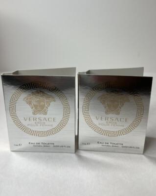 Lot Of (2)VERSACE EROS POUR FEMME EAU DE TOILETTE SAMPLE SPRAY 1 ML / 0.03 FL.oz