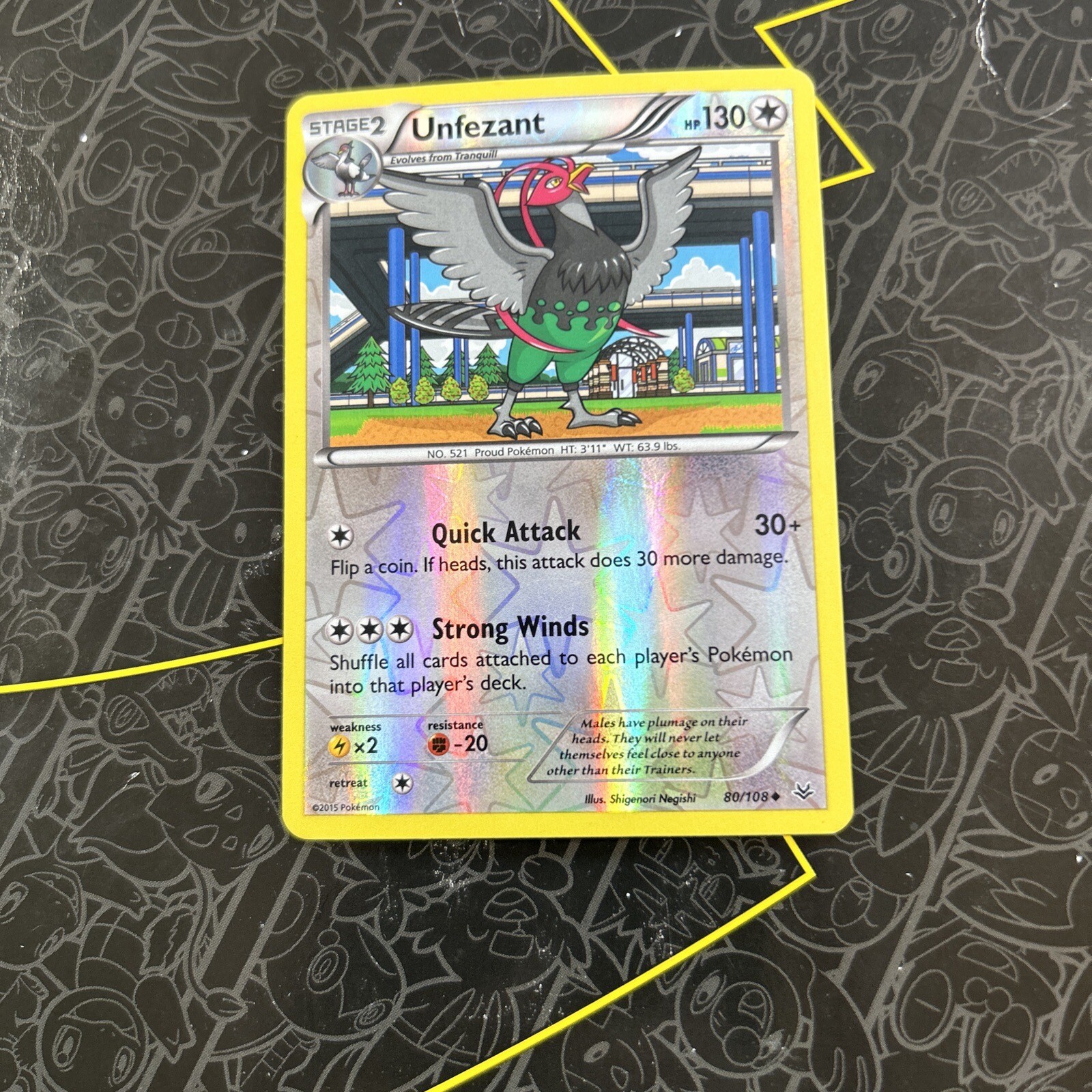 Unfezant 80/108 - Roaring Skies - Uncommon - Reverse Holo - Pokemon Card TCG D1