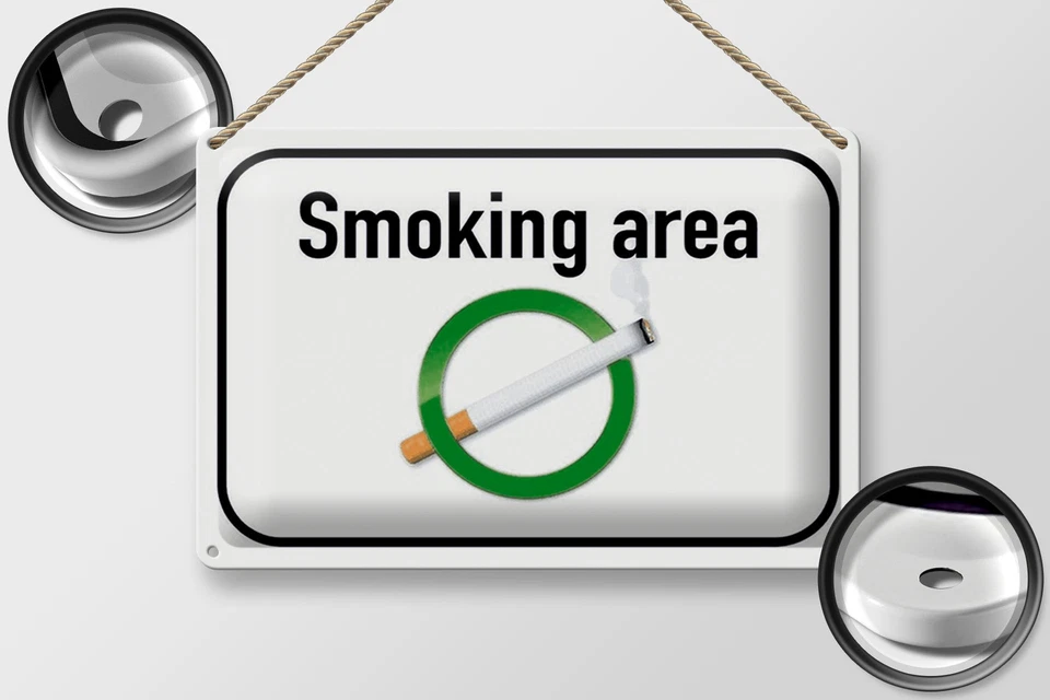 Blechschild Rauchen 30x20 cm Smoking area Raucherraum Deko Schild tin sign - Bild 2 von 4