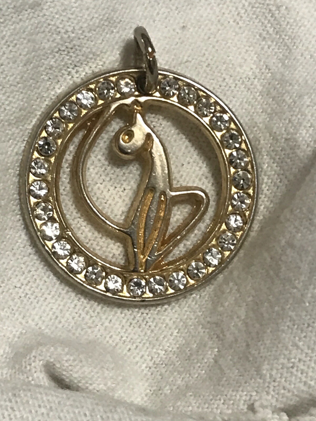 Y2K Baby Phat Gold Tone Rhinestone Pendant