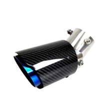 Universal Angle Adjustable Blue Carbon Fiber Exhaust Tip For Toyota Honda Nissan