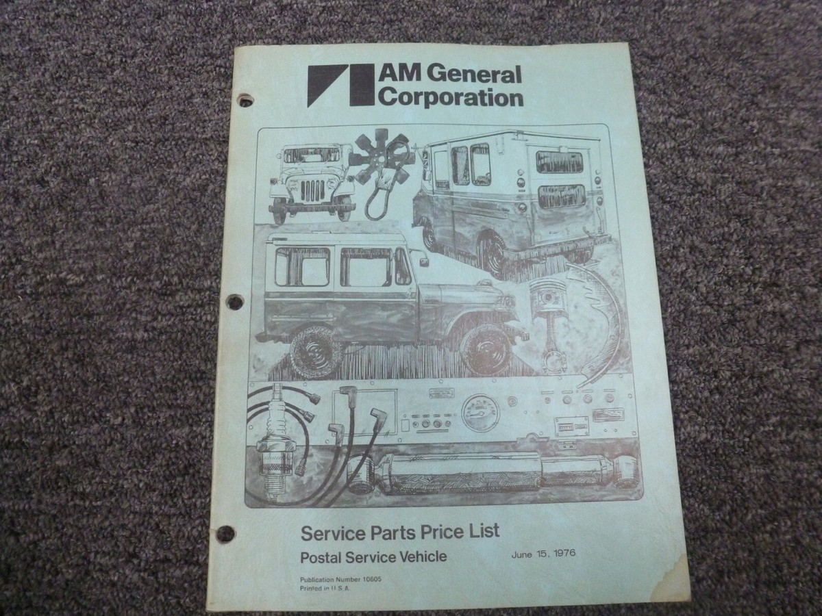 1955-1964 Jeep DJ-3A Postal Service Vehicle Parts Catalog Manual
