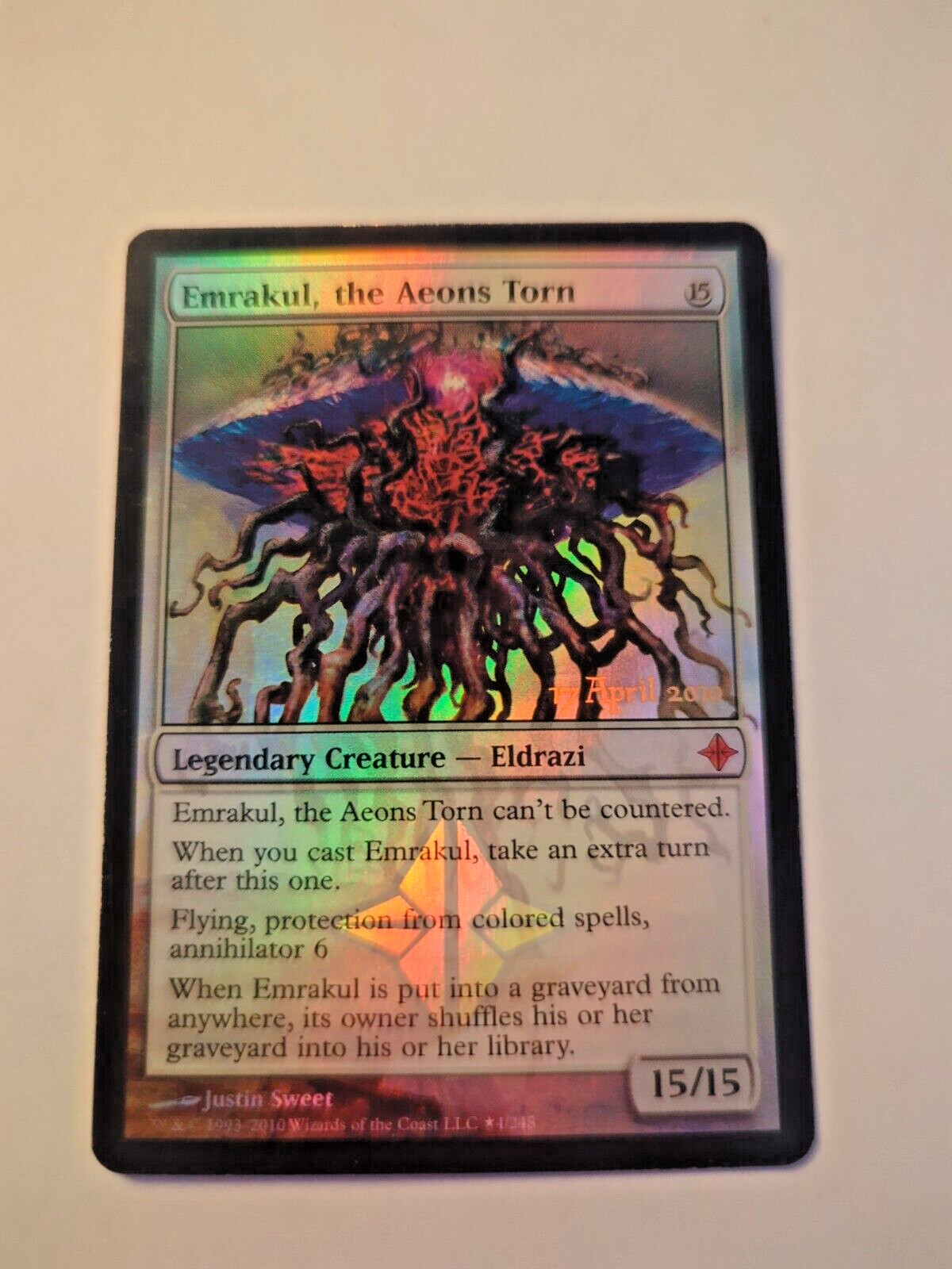 MTG-Emrakul, the Aeons Torn-NM-FOIL-Pre-Release-Rise of the Eldrazi-Free Shippin