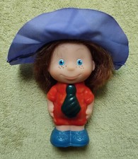 Vintage Soviet Rubber Doll With a tie USSR 1970s Rare Collectible Toy Girl