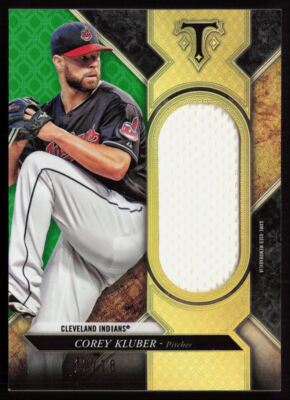 2017 Topps Triple Threads Single Jumbo Unity Relics Emerald Corey Kluber /18