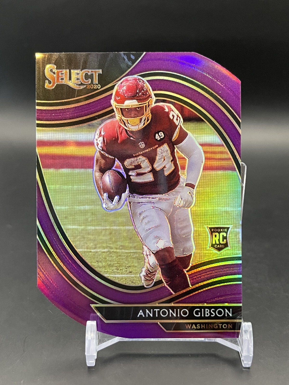 2020 Panini Select #372 Antonio Gibson - Purple Prizm Die Cut RC