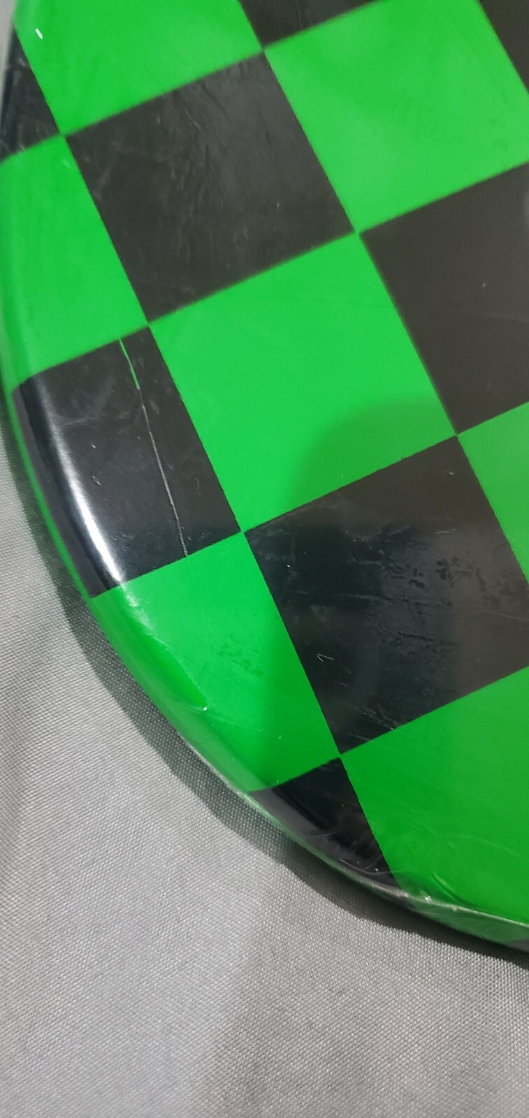 Vintage Heartagram Black and Green checkered Skateboard 100% Authentic