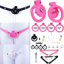 2024 Male Flat Chastity Cage Chastity Lock Lightweight Lock Rings Belt US