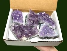 Bulk LARGE Natural Amethyst Crystal Clusters B Grade 2lb - 3lb: 4-5 Piece Box