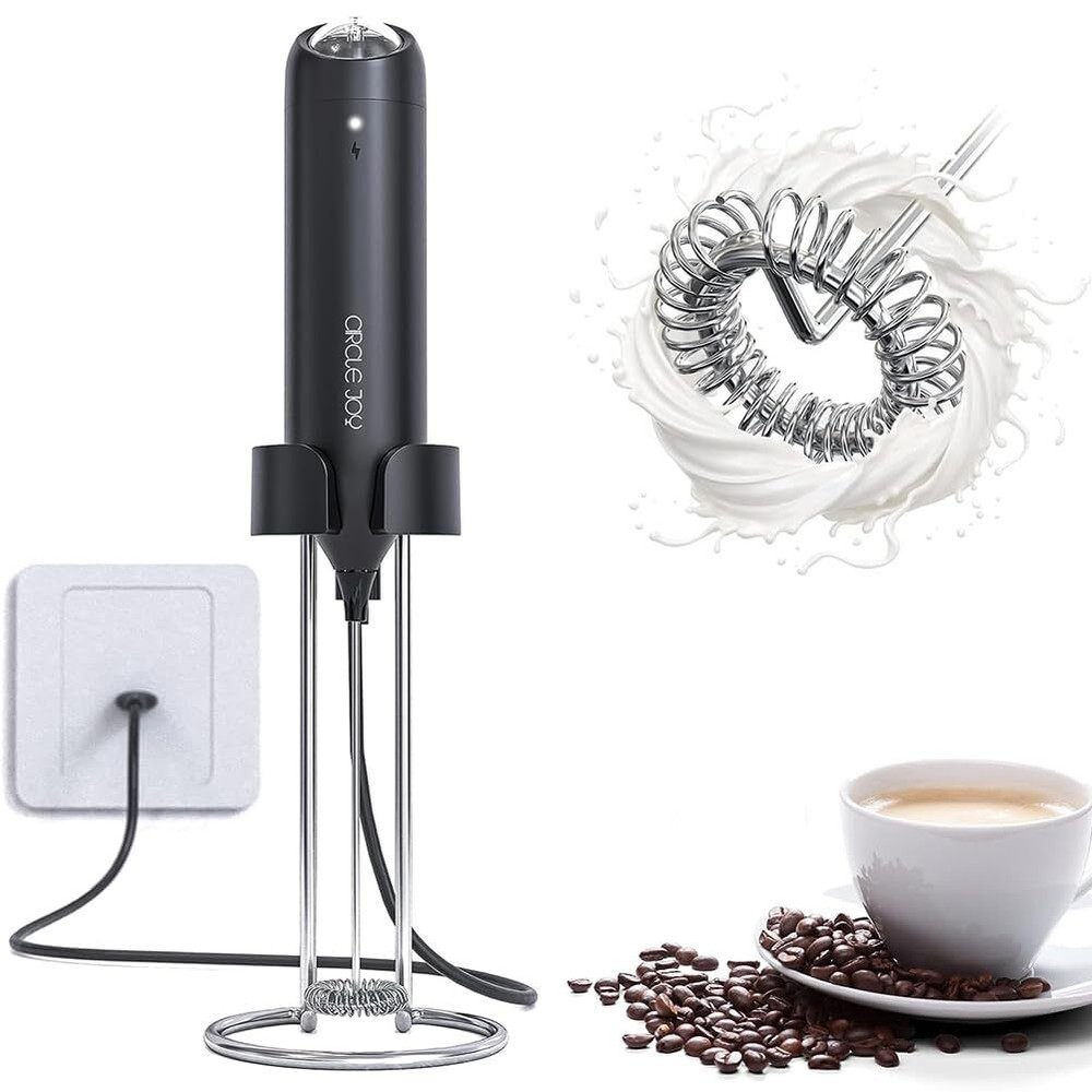 Milk Frother Handheld Frother for Coffee Drink Mixer Rechargeable USB-C Elect...