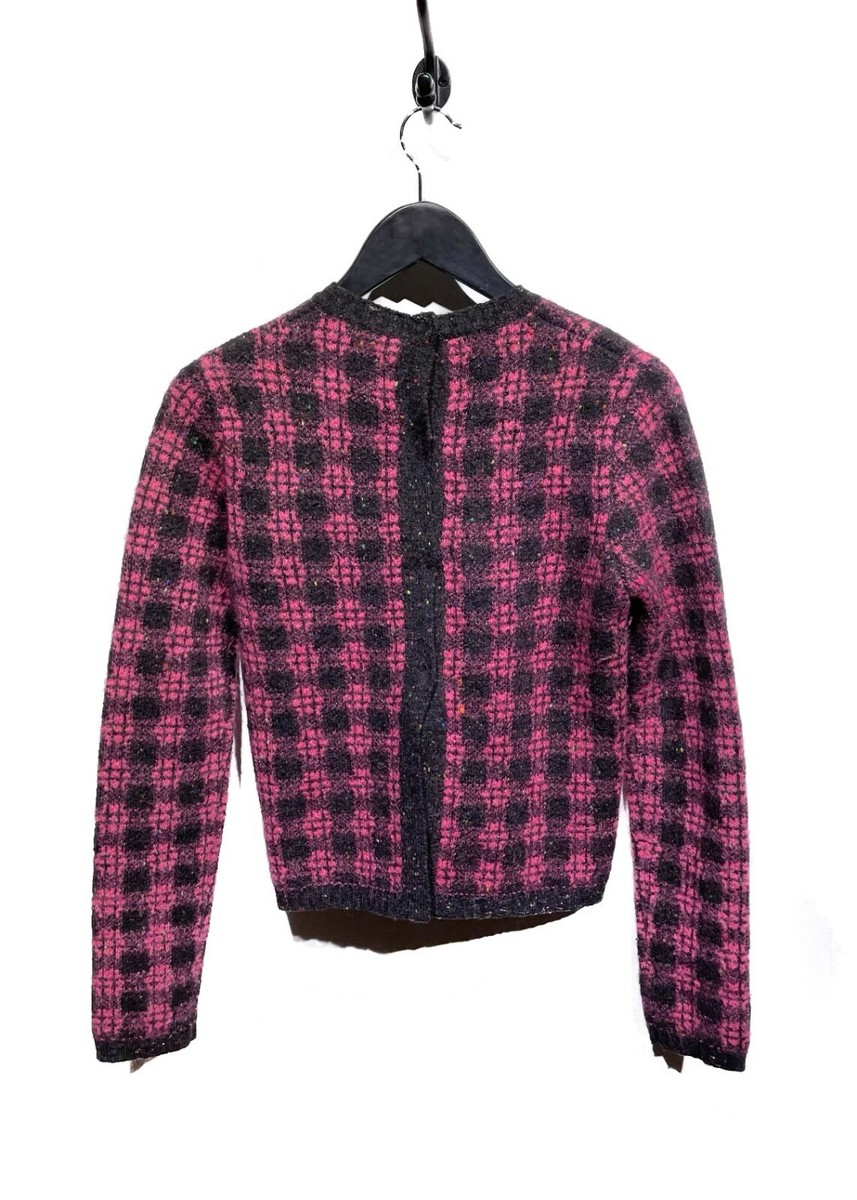 Prada Pink And Black Plaid Wool-Blend Sweater - MEDIUM | eBay