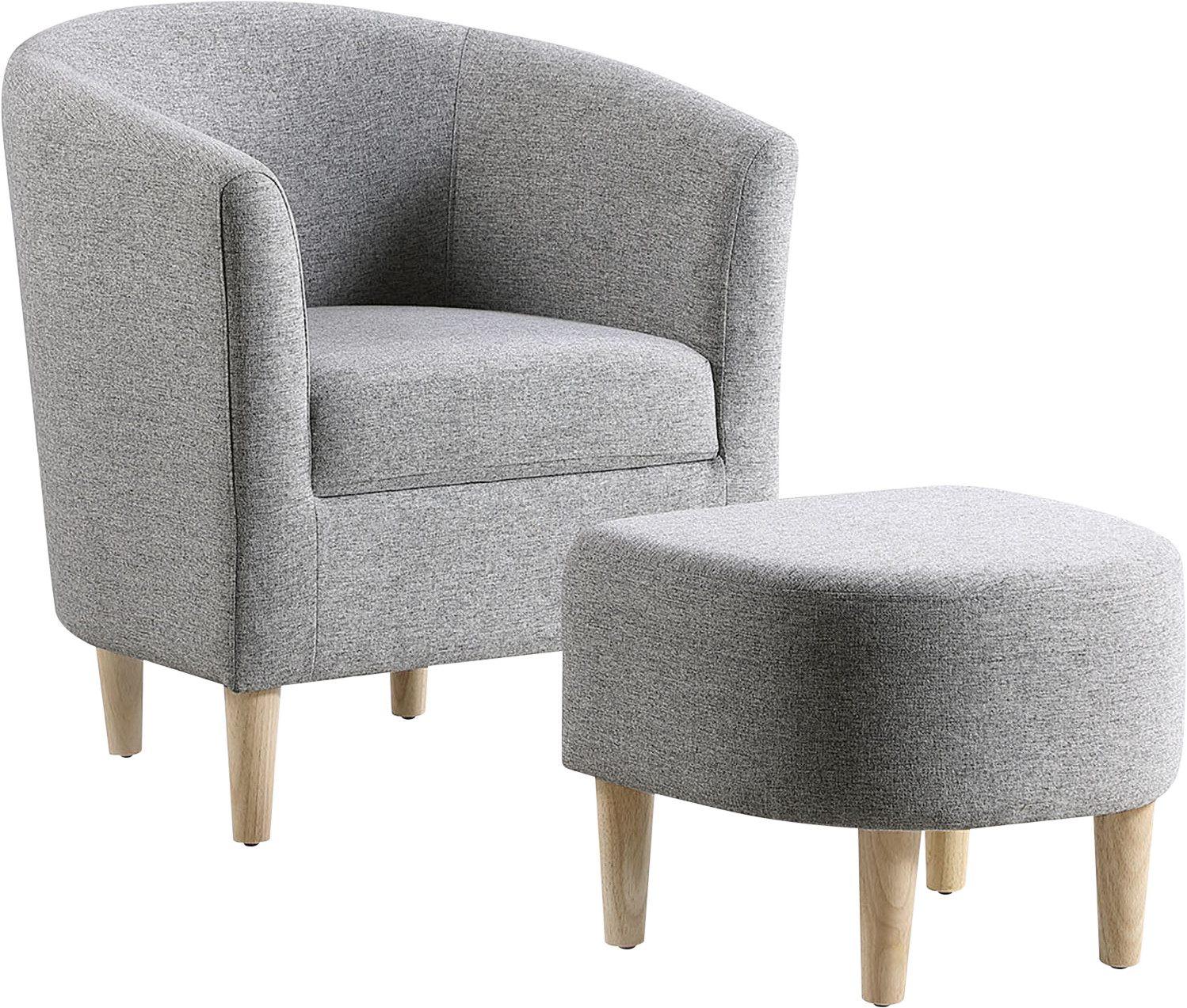 With Ottoman Living Room Upholstered Single Sofa Club Arm Chair