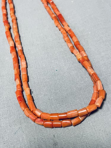 DYNAMIC VINTAGE SANTO DOMINGO CORAL STERLING SILVER CHOKER NECKLACE - Picture 3 of 7