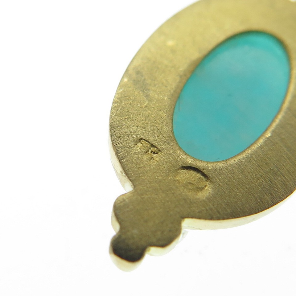 FREIDA ROTHMAN Sterling Silver 14K Gold Plated Real Turquoise MOP & C Z