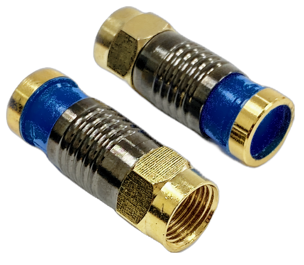10 x Auline Gold End F Plug Connector Male Compression Plug for RG6 WF100 Cable