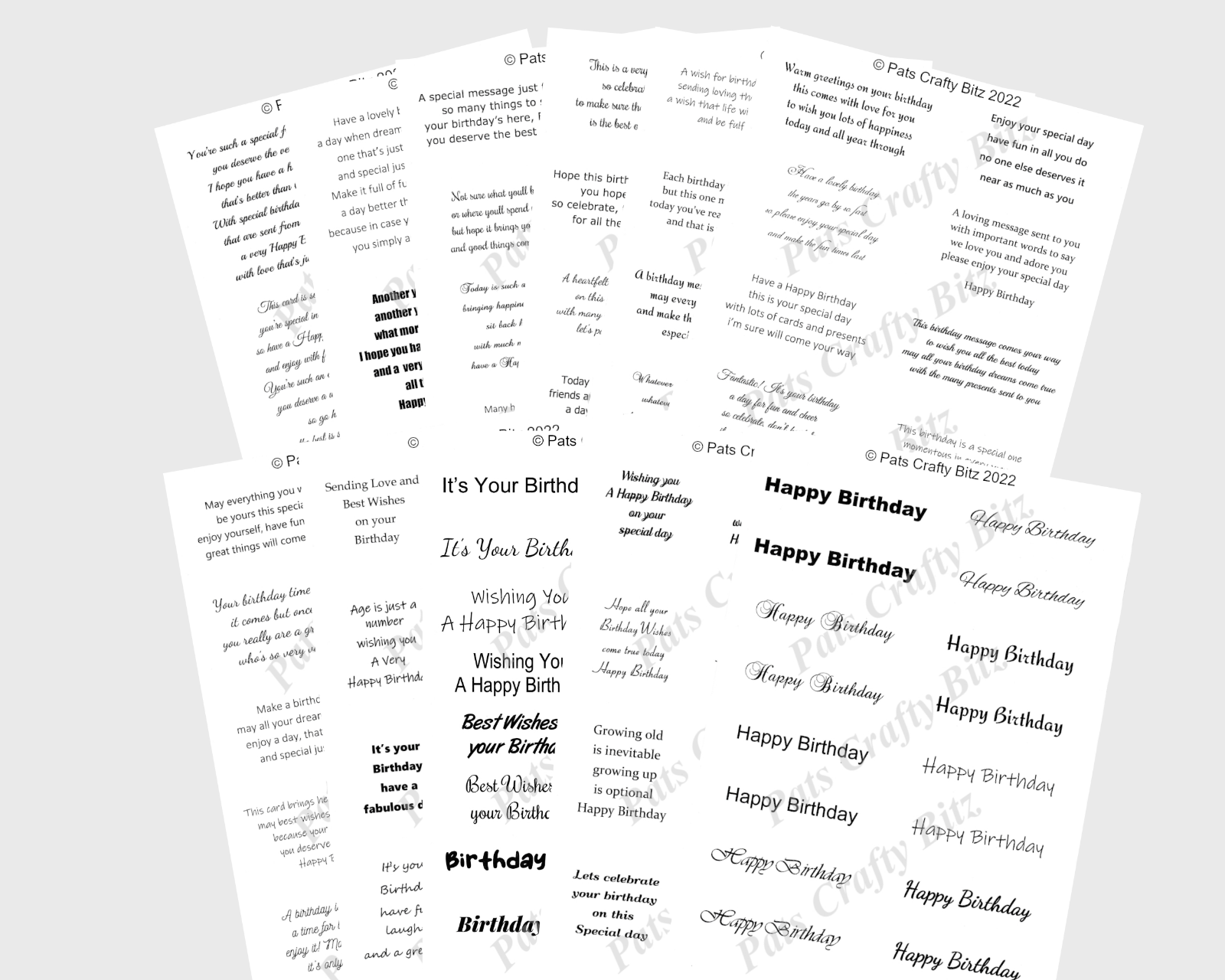 Transparent Sentiment Easy Peel Off Birthday Transparent Verses & Sentiments Stickers Single ...