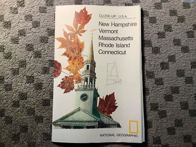 1975 Map VERMONT NEW HAMPSHIRE CONNECTICUT RHODE ISLAND MASSACHUSETTS Cape Cod