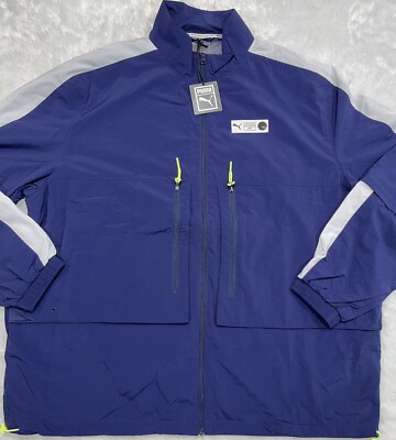 Puma Parquet Warm Up Basketball Jacket Men's Size 2X-Large   Navy #599932-01