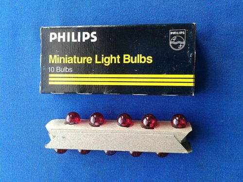Philips Miniature Light bulbs # 53X, RED, 12V 1CP, Set of 10 - Picture 1 of 1