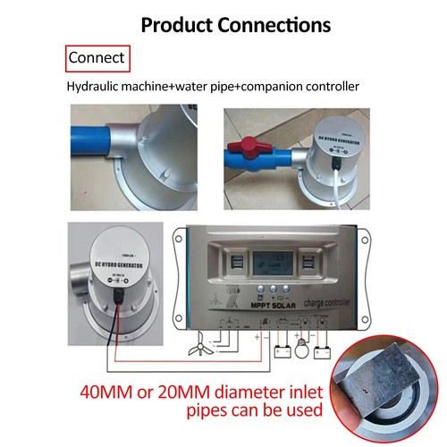 Water Flow Turbine Type Field Small System Hydroelectric Generator 12V24V - Picture 5 of 9