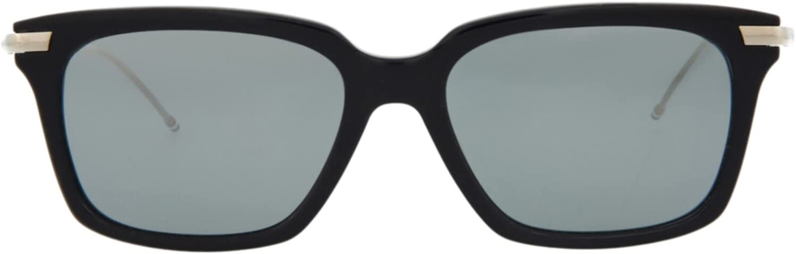 Синие зеркальные квадратные солнцезащитные очки Thom Browne TB-701-NVY в винтажной оправе 49-19-150