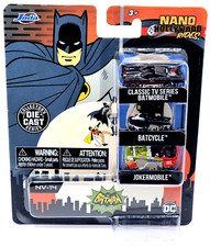 Jada Nano Hollywood Rides  Classic Series TV Batmobile - Batcycle - Jokermobile