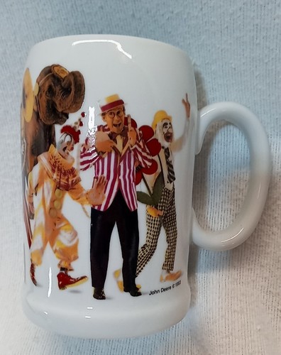 John Deere Vintage 1983 Mug Advertising Circus of Values 80s Sweepstakes Cup