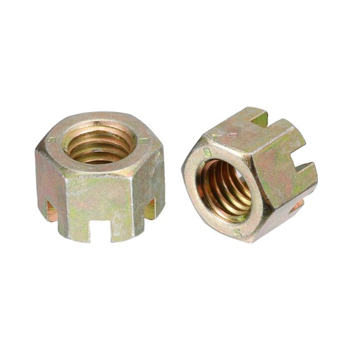 XYWHPGV 10pcs M10x1.5mm Acier Au Carbone Grade 8 Hexagonal Fente Château Écrou Noir(0ca5f 6fef4 fccc2 b36a0 a2cf4 acb04
