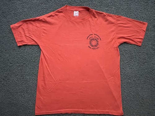 VINTAGE Operating Engineers UNION T Shirt XL NYC Local 14-14B USA Made