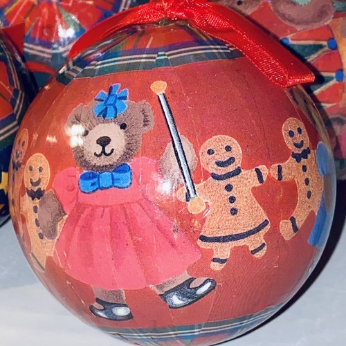 Bär Weihnachten Decoupage Ornamente Set 7 C&F Enterprises kariert Weihnachtsdeko - Bild 3 von 19