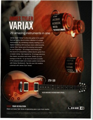 2012 LINE 6 James Tyler Variax JTV-59 Electric Guitar Vintage Print Ad 