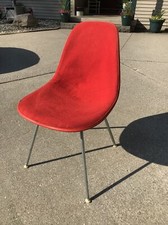 Vintage 1970 Herman Miller Upholstered Shell Chair With Original Stickers Nice