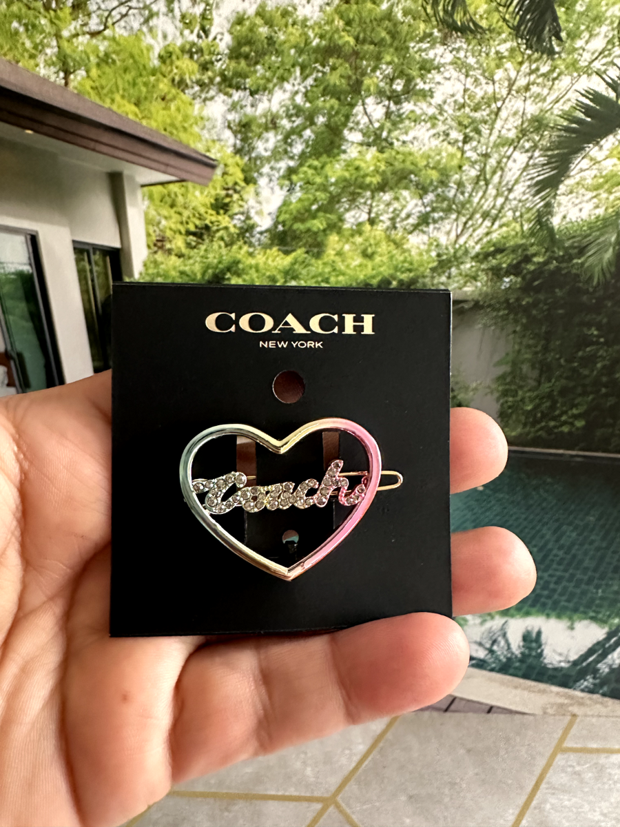 COACH Rainbow Coach Script Barrette Gold/Multi HAIR CLIP | eBay display picture 1