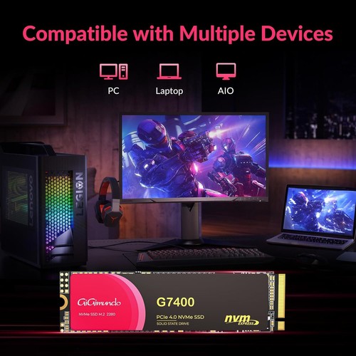 GiGimundo G7400 1-4TB M.2 PCIe Gen 4.0x4 NVMe SSD Max 7400MB/s Read for Gamers - Picture 5 of 28