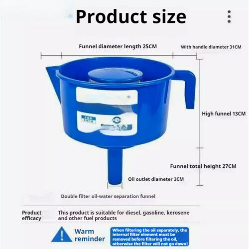Filtro carburante separatore olio-acqua imbuto filtro carburante con filtro benzina diesel - Foto 24 di 24