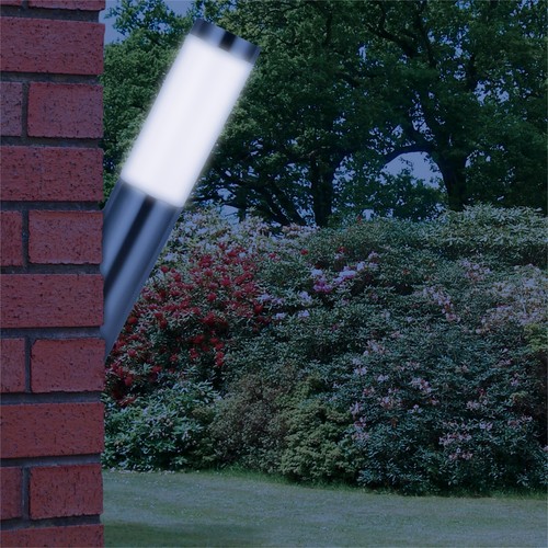 External Angled Wall Light Stainless Steel E27 240V Garden Driveway Lighting - Picture 2 of 2
