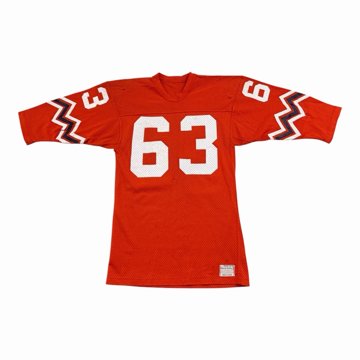Vintage 70s Sand Knit Football Practice Jersey Mens Medium Orange